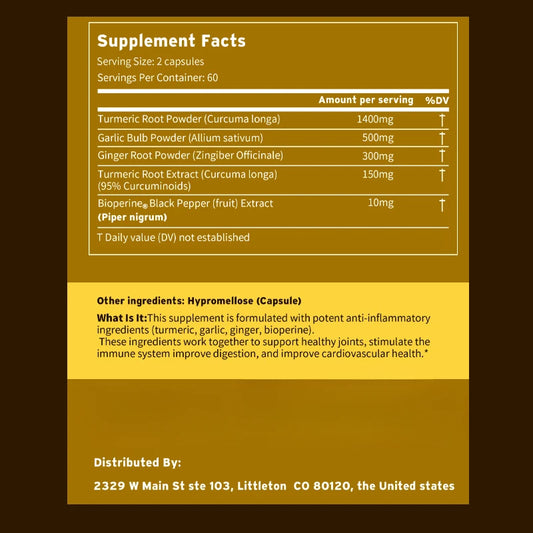 Garmtar 4-in-1 Turmeric Ginger Garlic & Black Pepper Complex - Garmtar Pure Supplements