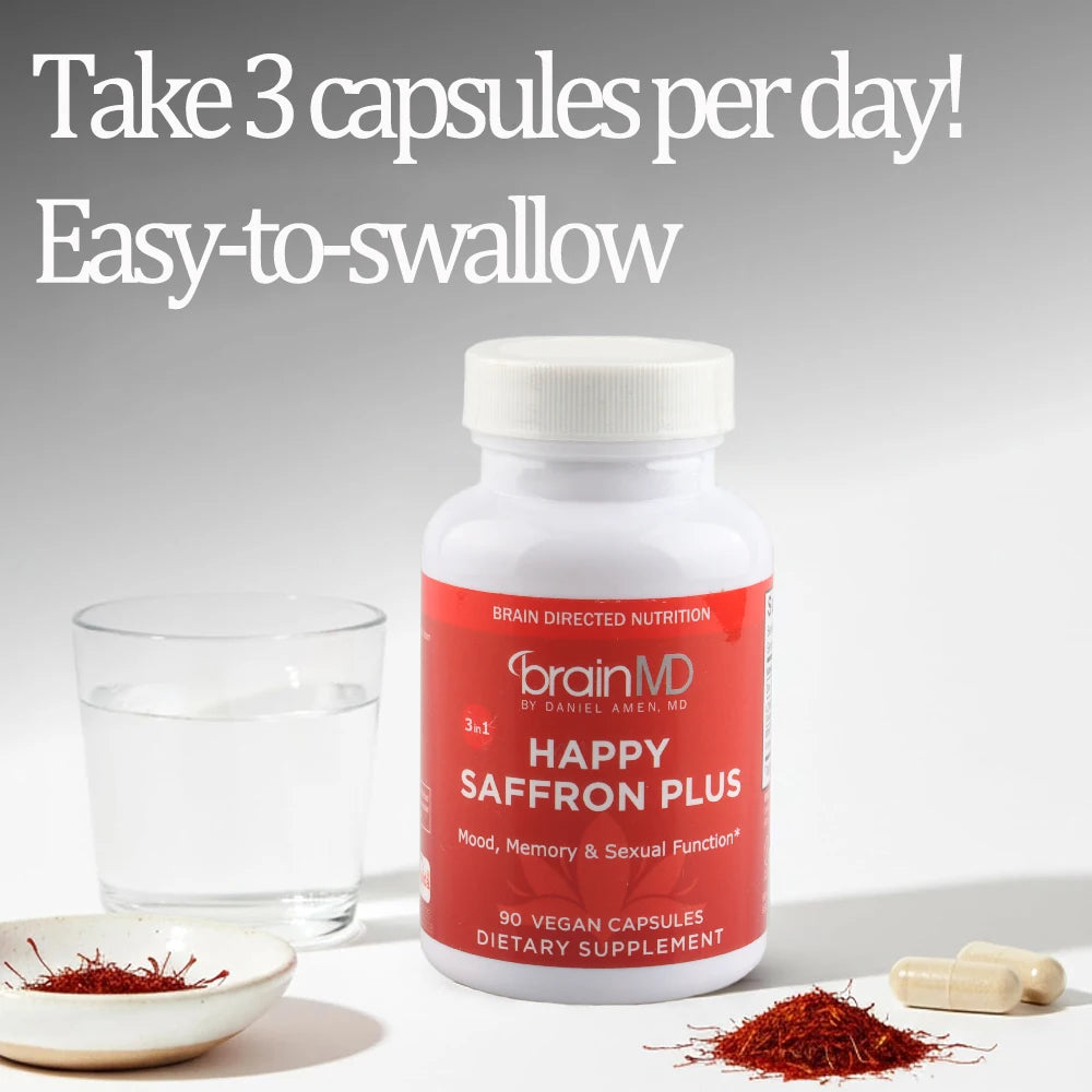 Pure Saffron Extract Complex for Mood, Focus & Stress Relief (90 Vegan Capsules)