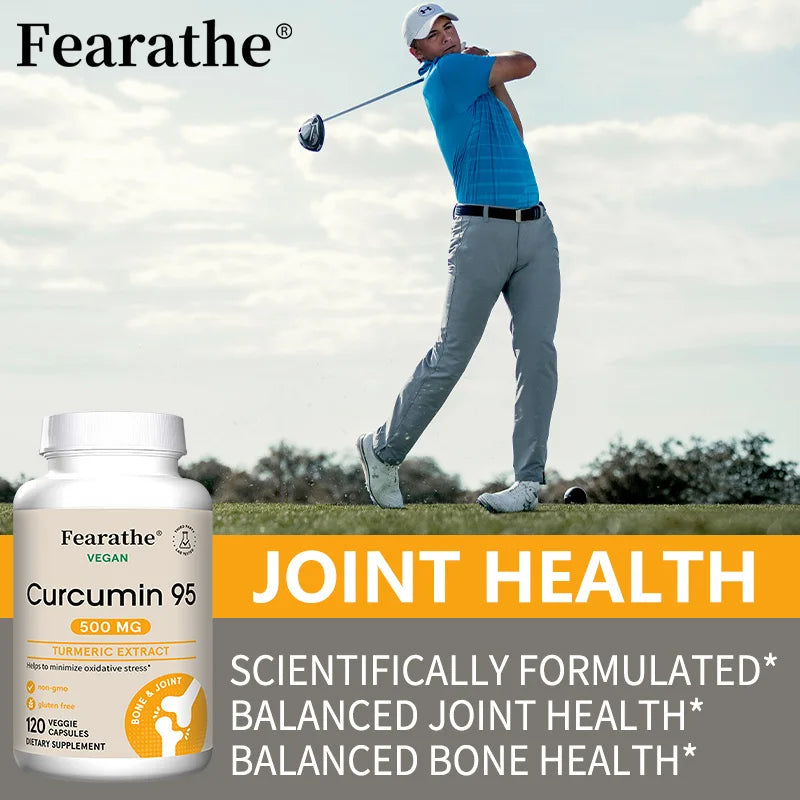 Turmeric Curcumin Capsules 95% Standardized Curcuminoids with Black Pepper – Fast Joint Comfort & Flexibility (120 Count)