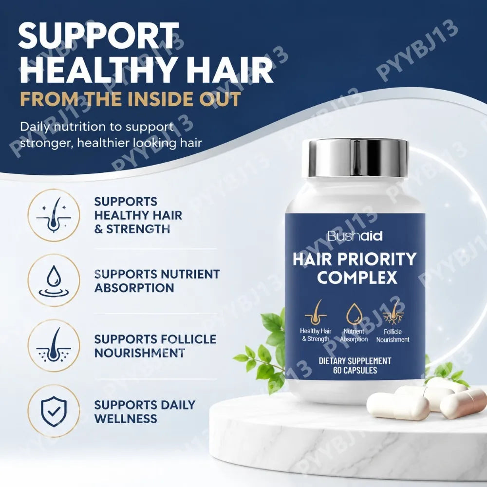 Bushaid Hair Nutrition Capsules With Biotin Hydrolyzed Keratin | Premium Care