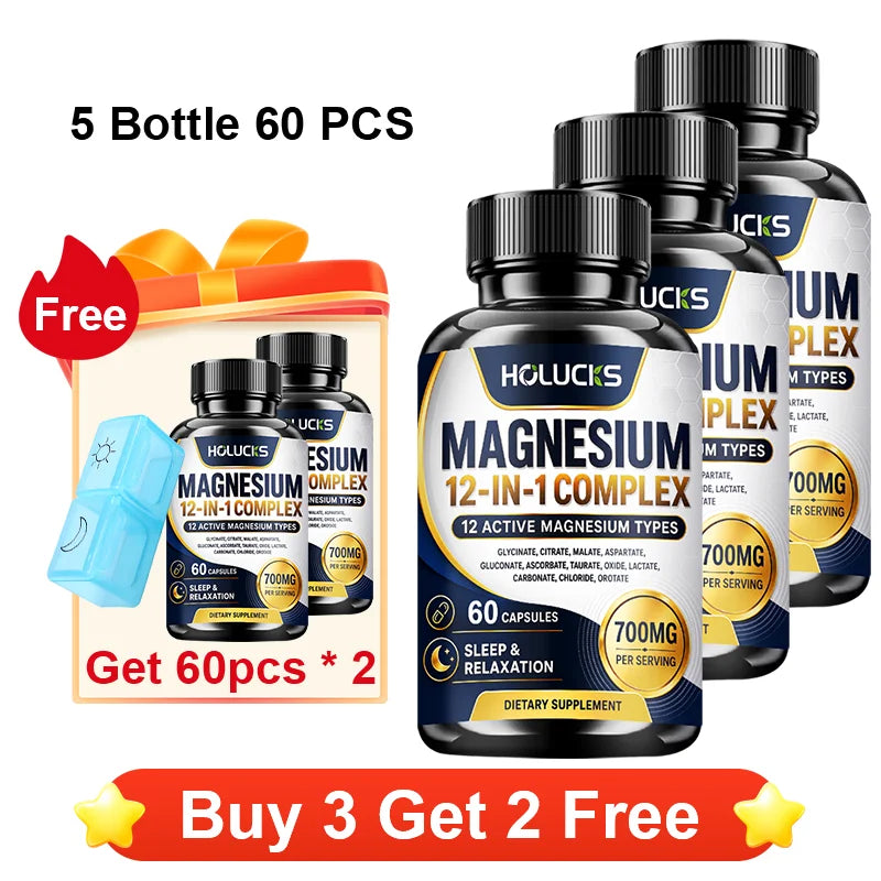 MagnaVital 7-in-1 Pure Magnesium Glycinate Complex – Muscle Recovery, Deep Sleep, Nerve Calming, Heart & Cognitive Memory Vitality