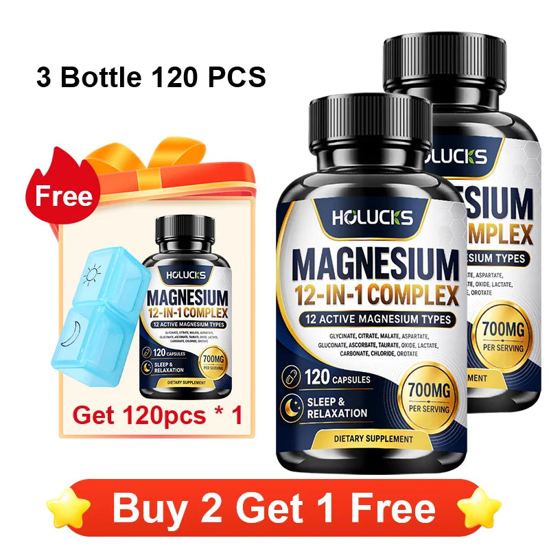 MagnaVital 7-in-1 Pure Magnesium Glycinate Complex – Muscle Recovery, Deep Sleep, Nerve Calming, Heart & Cognitive Memory Vitality