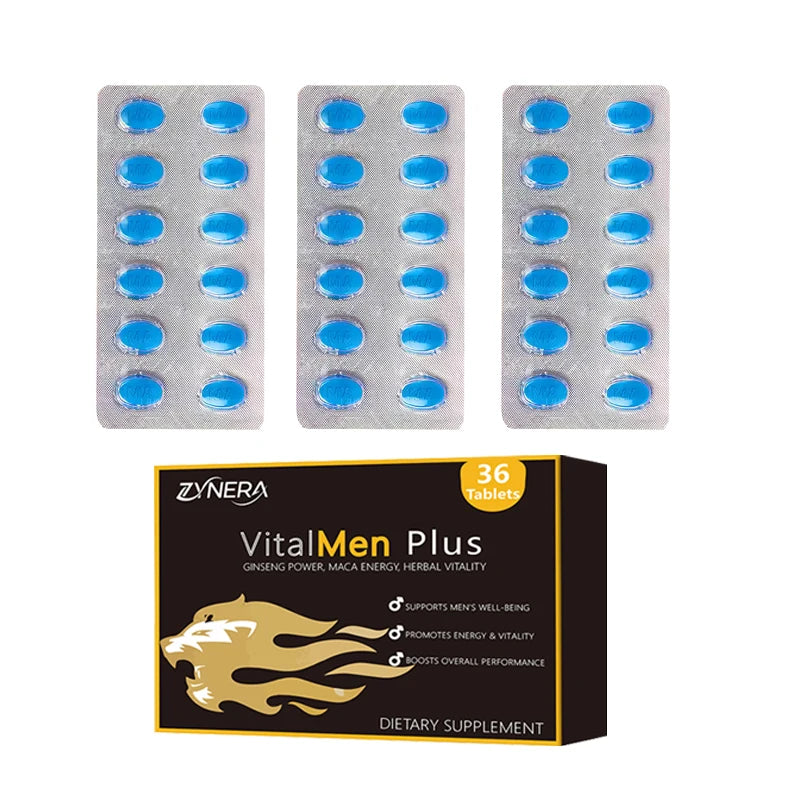 Male Blue Pills Health Supplement Energy Perfor mance Support Shilajit Ginseng Maca Ashwagandha Tablets