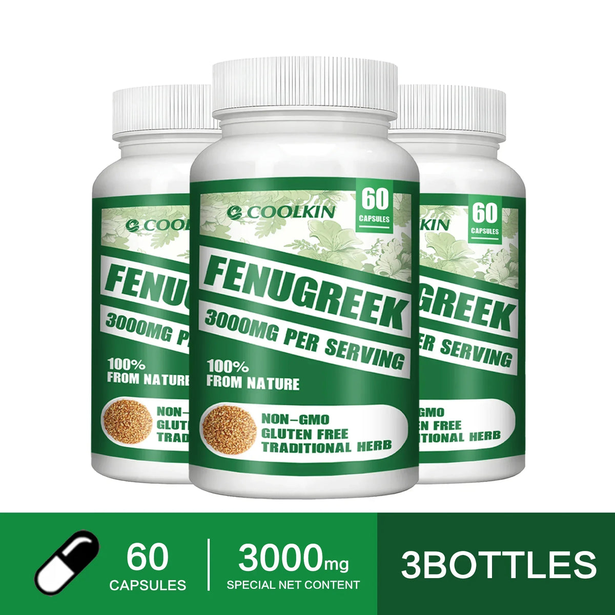 Pure Fenugreek Extract 3000mg – Lactation Support, Hormone Balance & Feminine Wellness