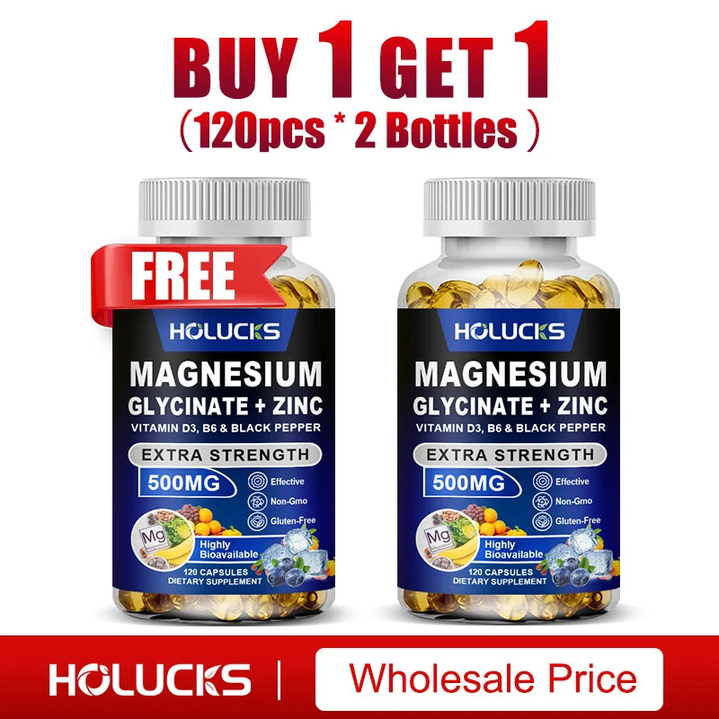 Pure Magnesium Glycinate & Zinc Complex – Restful Sleep, Muscle Recovery & Immune Defense