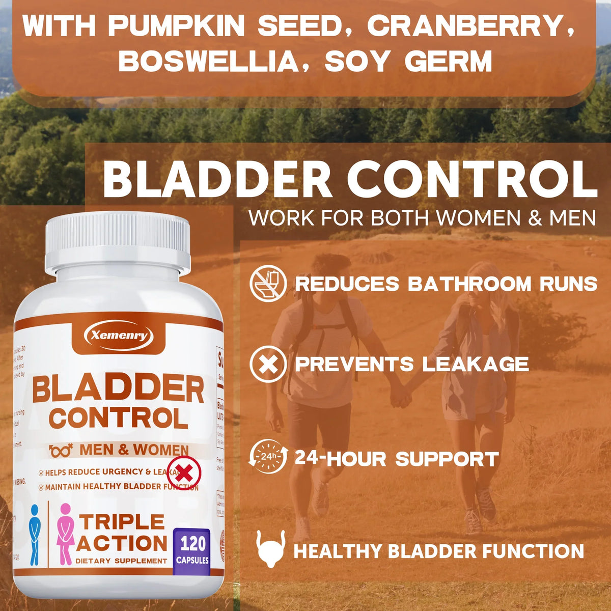 Bladder Control Supplement - Improves Urination Function, Supports Urinary Tract Health, Promotes Metabolism, Reduces Pain
