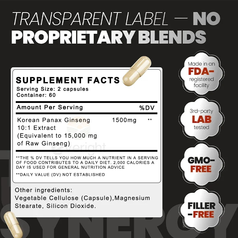 Garmtar Red Korean Panax Ginseng 10:1 Extra Strength - Garmtar Pure Supplements