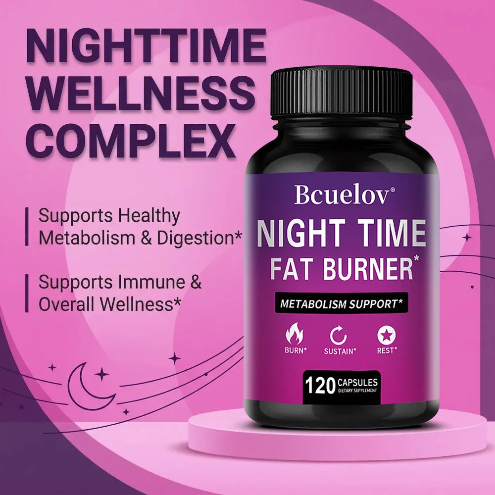 NightBurn PM Thermogenic Fat Burner & Sleep Complex – Non-Stimulant Metabolism Booster, Cortisol Balance & Overnight Weight Management