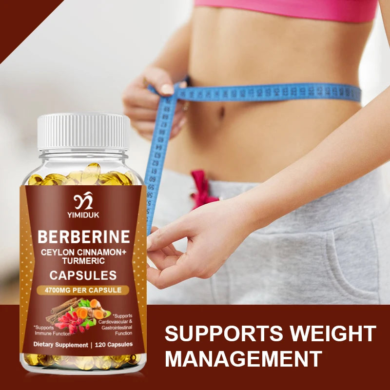 Premium Berberine HCl Supplement Capsules 1200mg – Supports Healthy Blood Sugar, Metabolism & Immune System