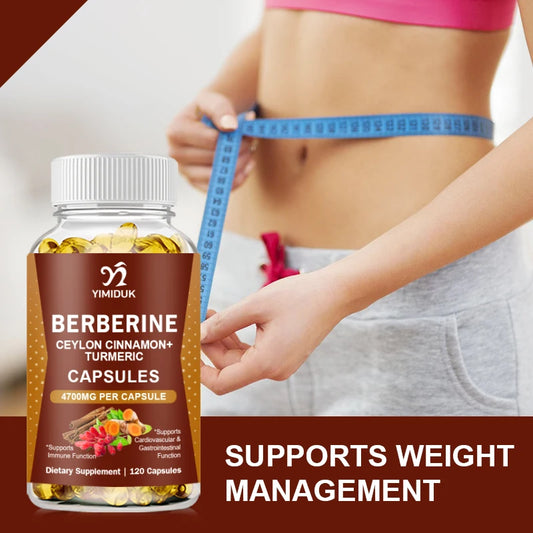 Premium Berberine HCl Supplement Capsules 1200mg – Supports Healthy Blood Sugar, Metabolism & Immune System