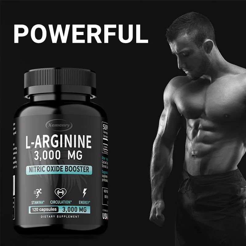 Extra Strength L-Arginine 3000mg – Maximum Nitric Oxide Booster for Vascularity, Muscle Growth & Endurance