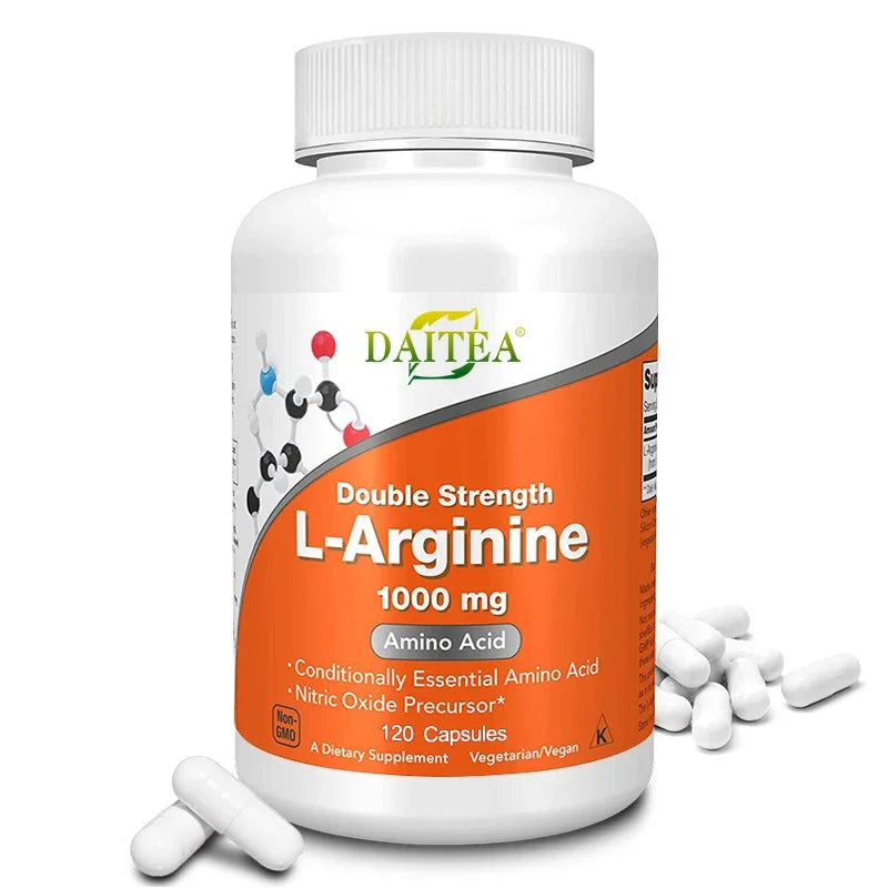 Daitea Arginine Supplement - 1000 Mg Amino Acid Energy & Focus, Stamina Vegan Capsules