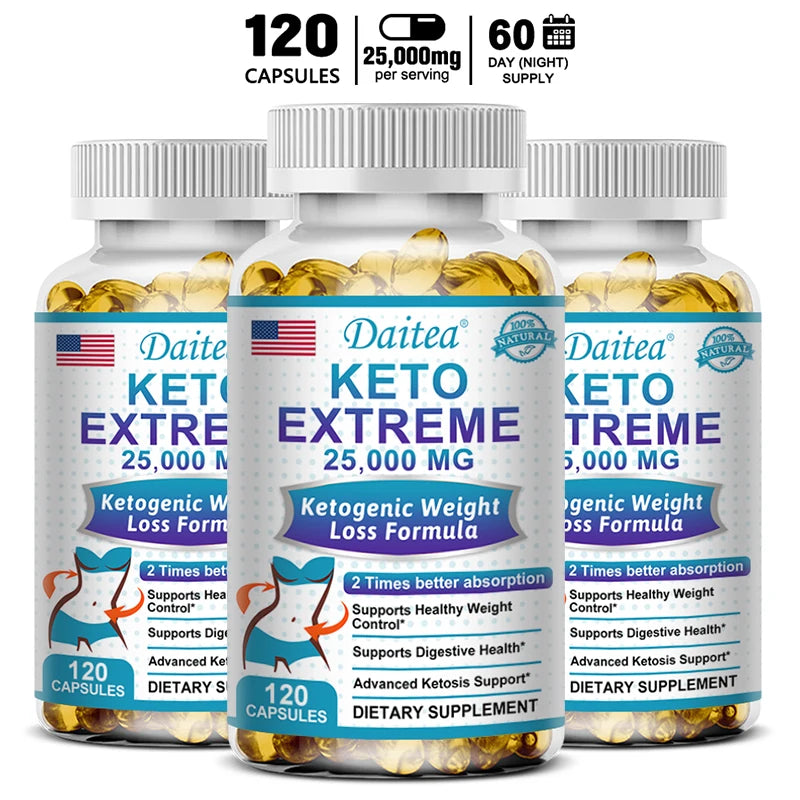 Advanced Ultra-Potency Keto Complex 25,000mg – Weight Management, Clean Energy & Metabolism (120 Capsules)