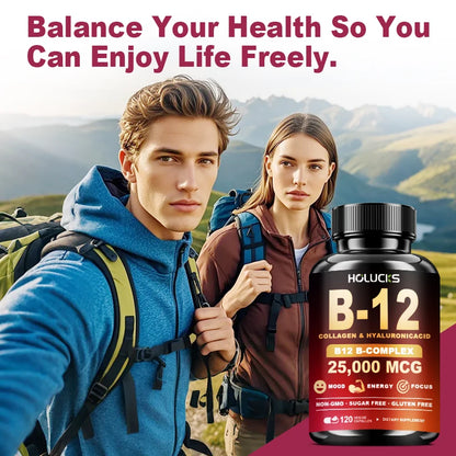 High Potency B12 Supplement, with Hydrolyzed Keratin & MSM, for Nervous System Health, Fatigue Relief, Immune, Focus, Vitality