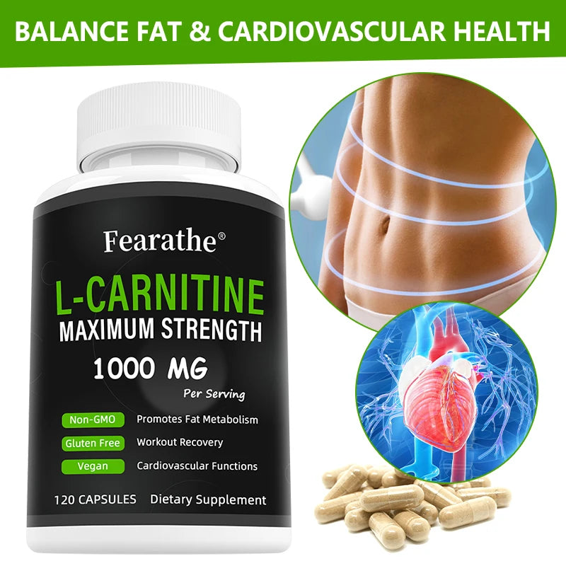 Garmtar L-Carnitine 1000mg Metabolic & Energy Matrix - Garmtar Pure Supplements