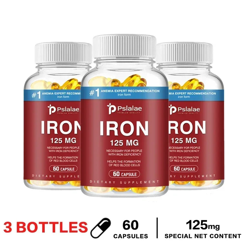 Iron Supplement 125mg - Maximize Absorption, Support Cellular Energy, and Promote Normal Red Blood Cell Production