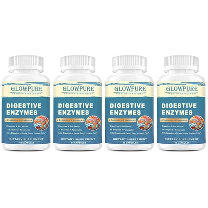 Digestive Enzymes with Prebiotics & Probiotics Capsules – Fast Bloating Relief, Gut Health & Immunity