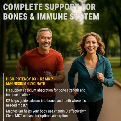 4-in-1 Vitamin Supplement, with D3 K2 MK7 & Coconut Oil, Improve Mood, Immunity & Whole body Vitality