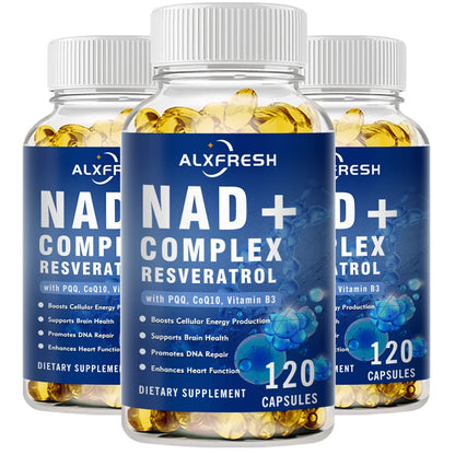 NAD Supplement Extra Strength for Women & Men, Resveratrol, PQQ, CoQ10 & Vitamin B3 – Energy Antioxidant,Cell Health Support
