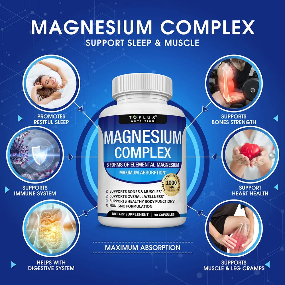 Garmtar Magnesium Complex 1000mg (8-in-1 Elemental Blend) - Garmtar Pure Supplements