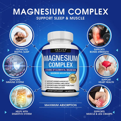 Garmtar Magnesium Complex 1000mg (8-in-1 Elemental Blend) - Garmtar Pure Supplements