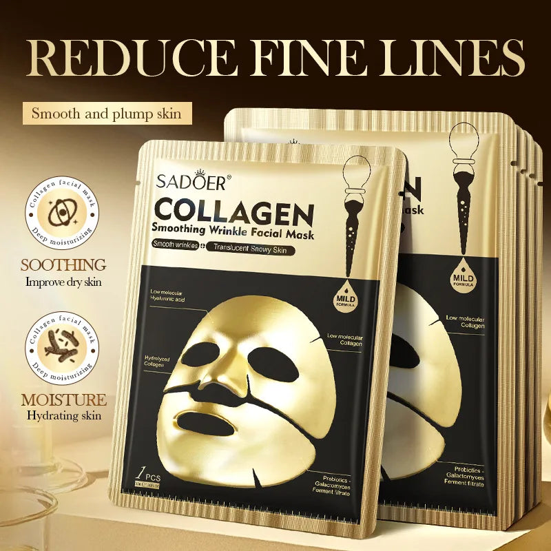 Sadoer Golden Collagen Facial Masks Moisturizing Anti Aging | Premium Care