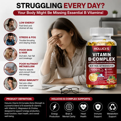 Garmtar Super Vitamin B-Complex (B1, B2, B3, B5, B6, Biotin, B12) - Garmtar Pure Supplements