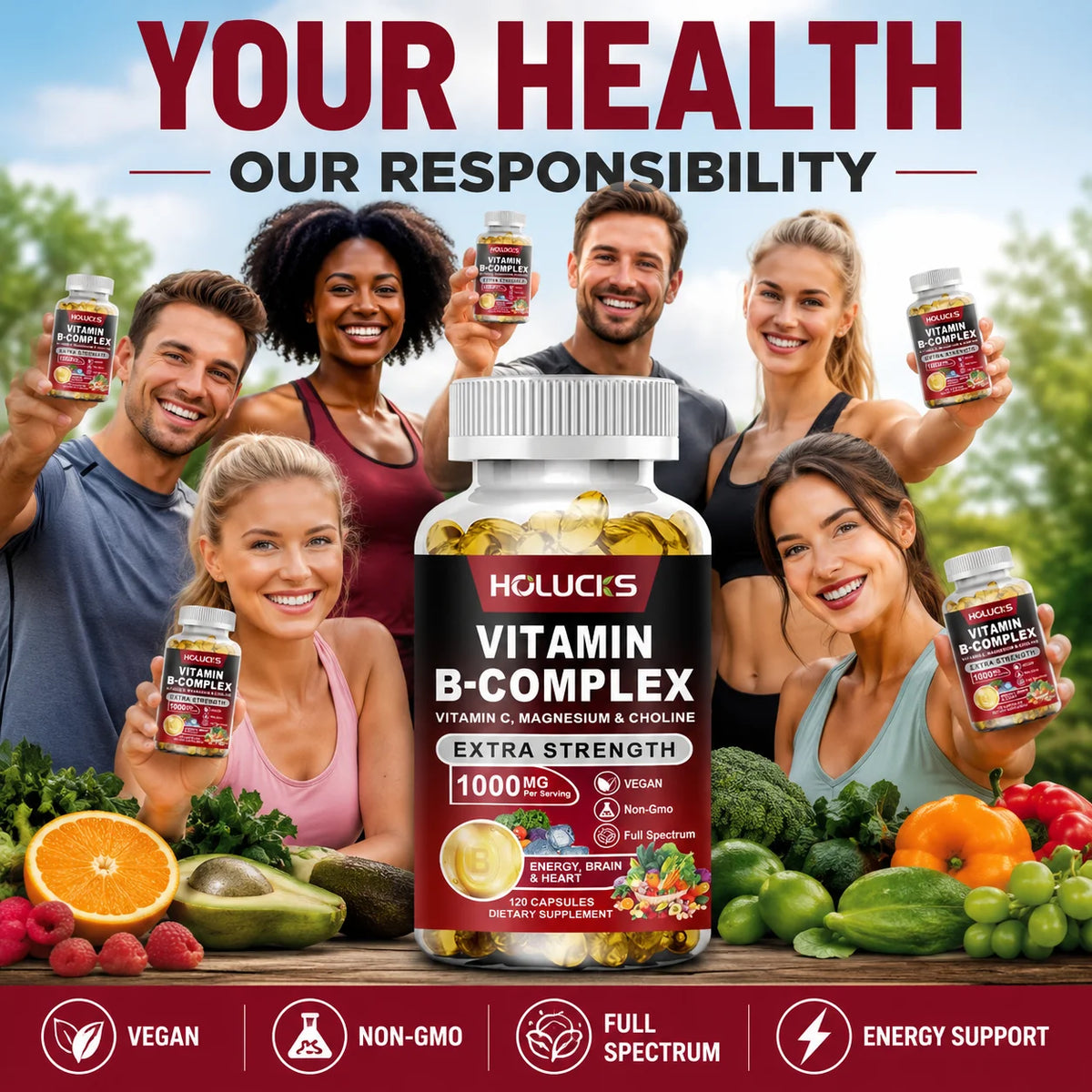 Garmtar Super Vitamin B-Complex (B1, B2, B3, B5, B6, Biotin, B12) - Garmtar Pure Supplements