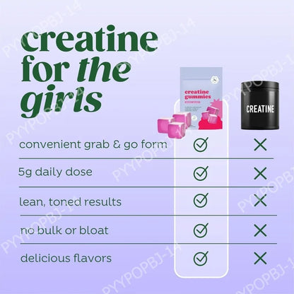 Berry Flavor Creatine Monohydrate 5g Gummies - Zero Sugar 36 Count Non-GMO Gluten Free Vegetarian Supplement for Fitness And Bod