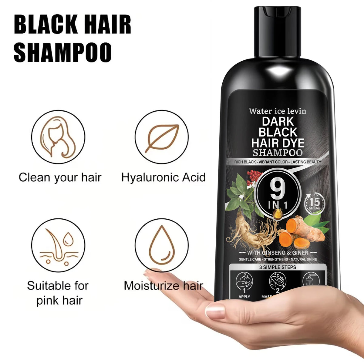 Dark Black Color Enhancing Shampoo With Keratin Biotin | Premium Care