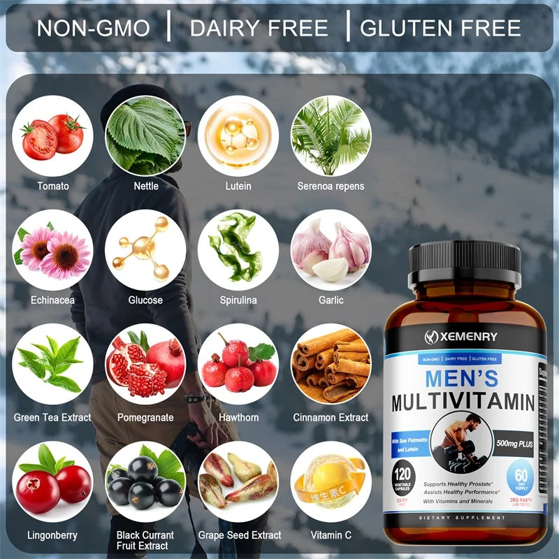 Men's Multivitamin Supplements - Antioxidant, Bone, Immune, Energy, Metabolism, Muscle Function