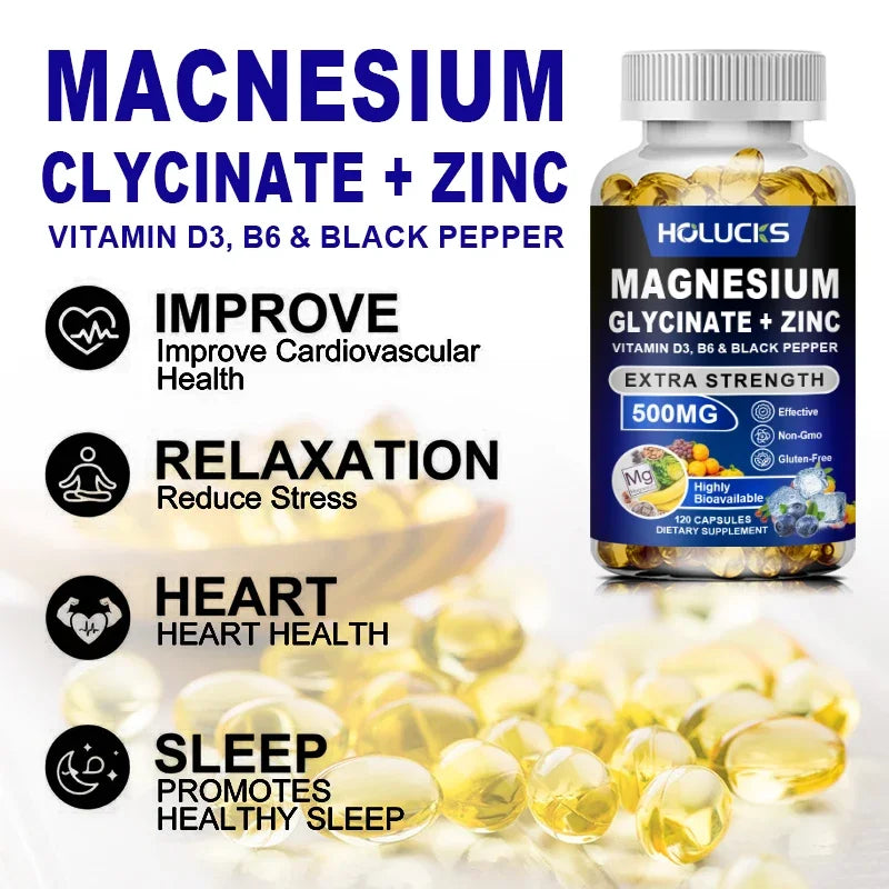 Pure Magnesium Glycinate & Zinc Complex – Restful Sleep, Muscle Recovery & Immune Defense