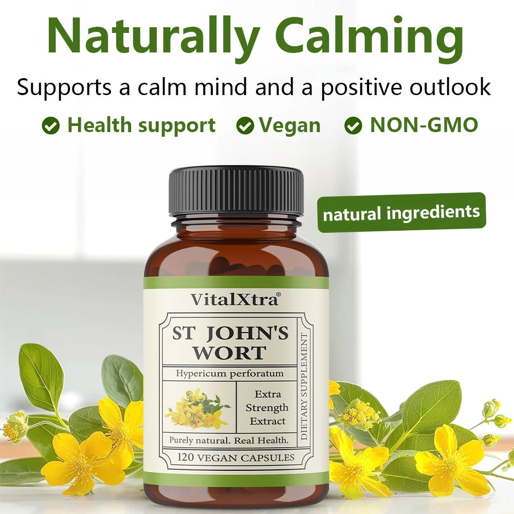 Herbal Supplement St. John’s Wort, Promotes a Positive Outlook, Non-GMO, Vegan Capsules