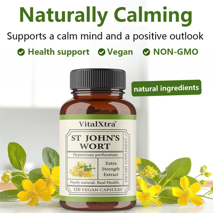 Herbal Supplement St. John’s Wort, Promotes a Positive Outlook, Non-GMO, Vegan Capsules