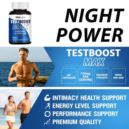 L-Arginine Male Vitality Renewal Complex (100 Count) – Extended Stamina, Intimate Endurance & Blood Flow