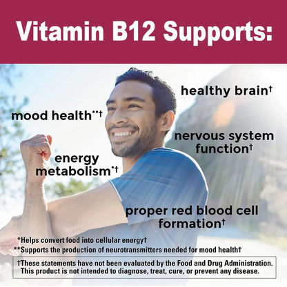 High Potency B12 Supplement, with Hydrolyzed Keratin & MSM, for Nervous System Health, Fatigue Relief, Immune, Focus, Vitality