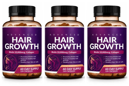 Hair Skin Nails Wellness Capsules Biotin 10000mcg Collagen | Premium Care