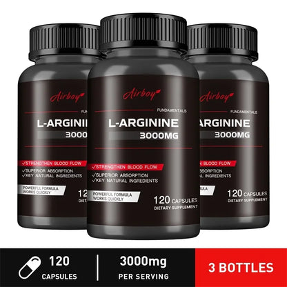 Pure L-Arginine Nitric Oxide Booster – Muscle Pumps, Circulation, Strength & Energy