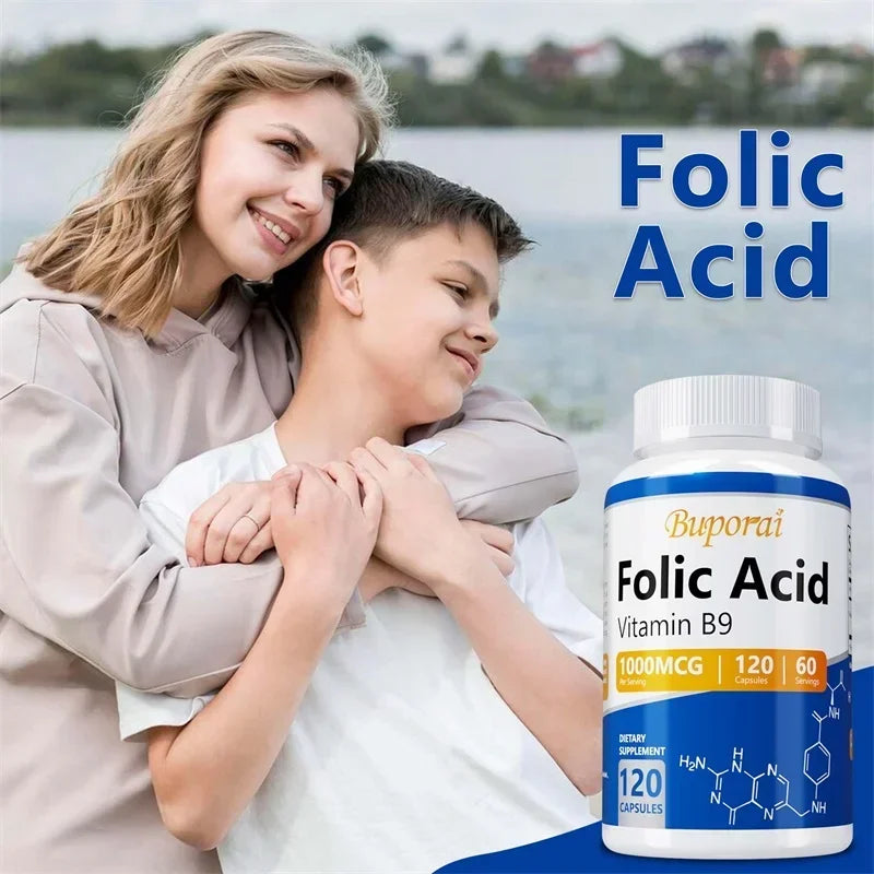 Folic Acid Capsules – Cardiovascular Care, Nerve Function & Complete Prenatal Health Support