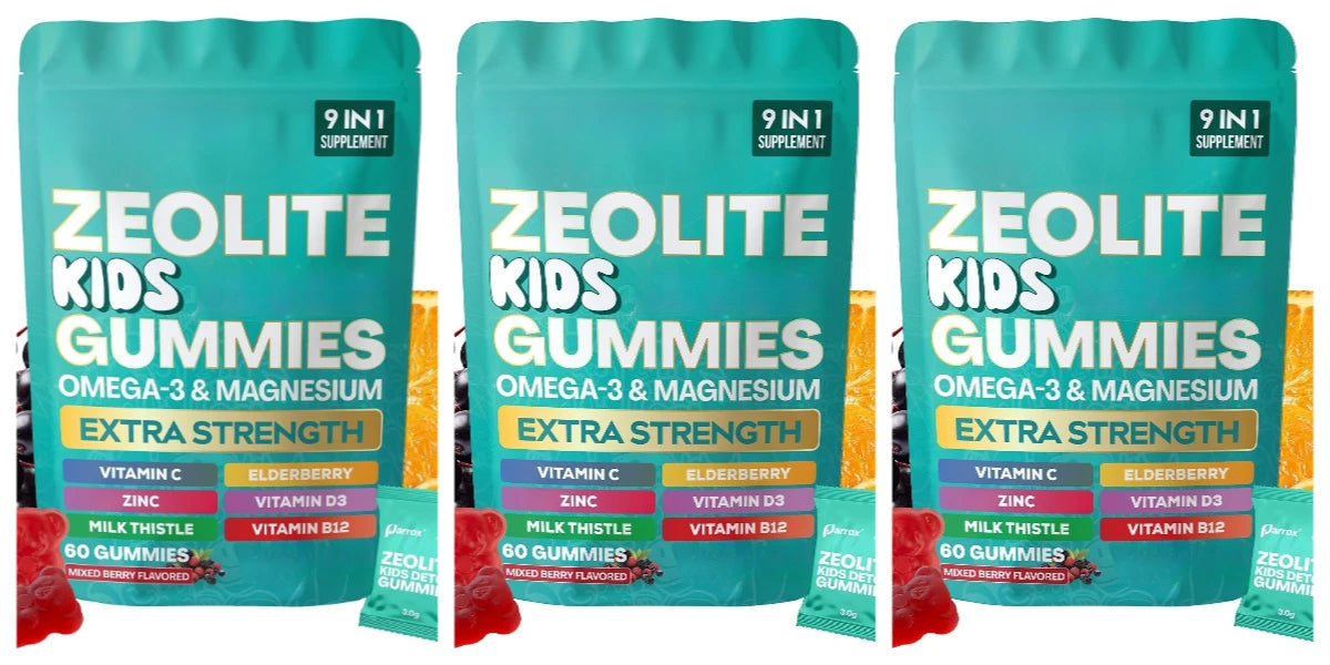 Kids Multivitamin Gummies with Omega 3 Magnesium Zinc Vitamin C D3 B12 Mixed Berry Flavor Daily Wellness Supplement 60 Gummies