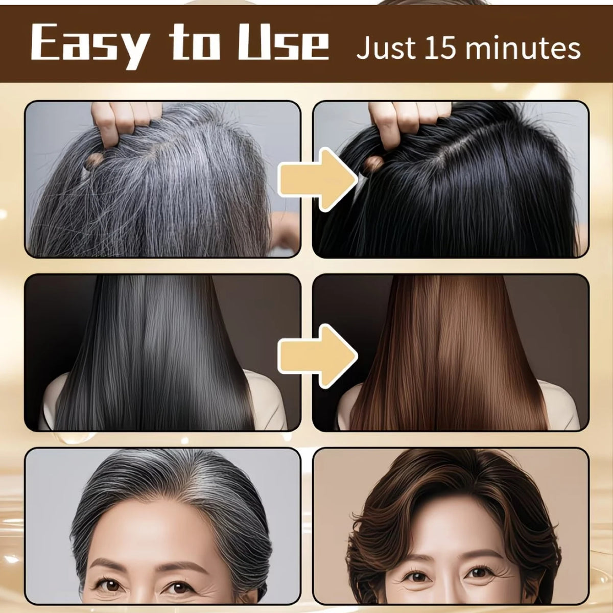 Unisex 9 In 1 Dark Brown Hair Care | Premium Care