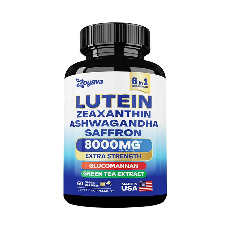 Lutein and Zeaxanthin 8000mg Eye Vitamins with Saffron Extract – Vision Support & Screen Fatigue Relief for Adults