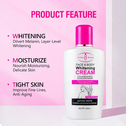 Face Body Bleaching Cream Improve Dark Skin Collagen Face Body Lotion Feminine Gentle Nourishing Dark Korean Skin Care Cream