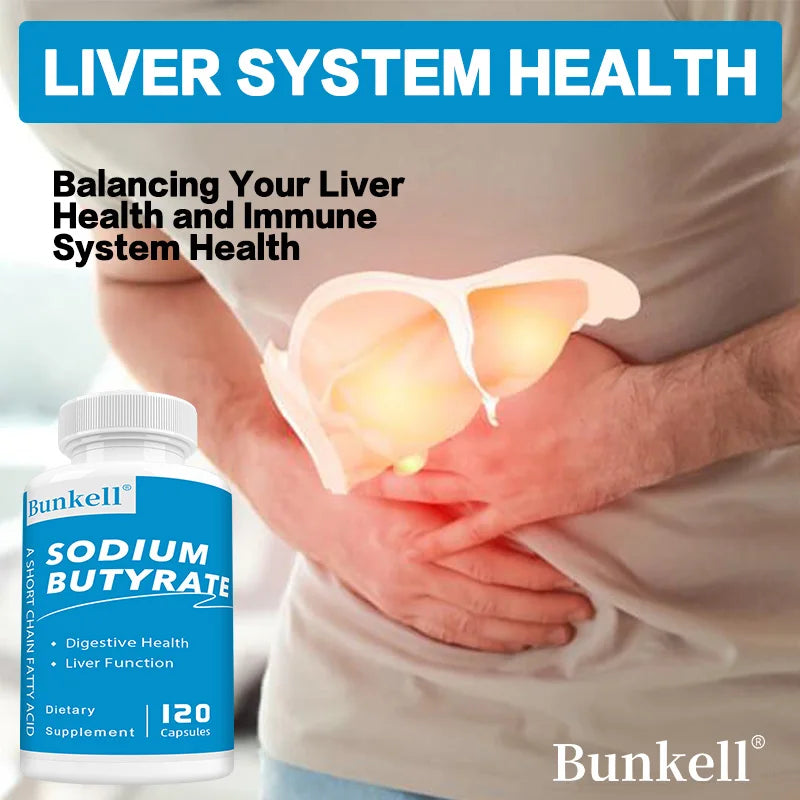 Sodium Butyrate Gut Health Supplement, Postbiotic for Gut, Stomach & Digestive, Gut Wellness, 120 Vegan Capsules