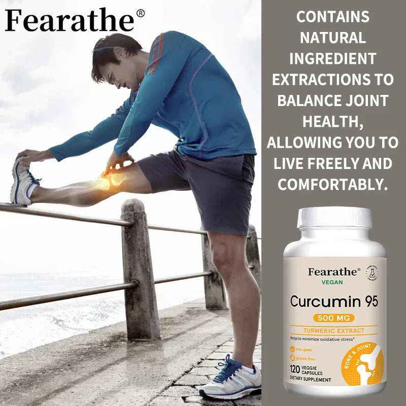 Turmeric Curcumin Capsules 95% Standardized Curcuminoids with Black Pepper – Fast Joint Comfort & Flexibility (120 Count)