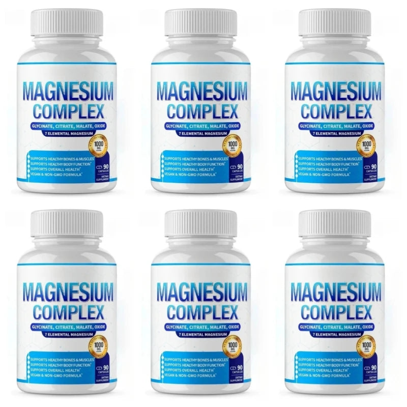 Magnesium Supplement 1000mg 7 in 1 Complex with Glycinate Citrate Malate Taurate Supports Muscle Relaxation Sleep Support 90 Ct