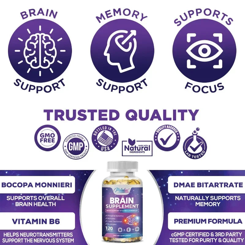Garmtar Nootropic Brain Booster (DMAE, Bacopa & Phosphatidylserine) - Garmtar Pure Supplements