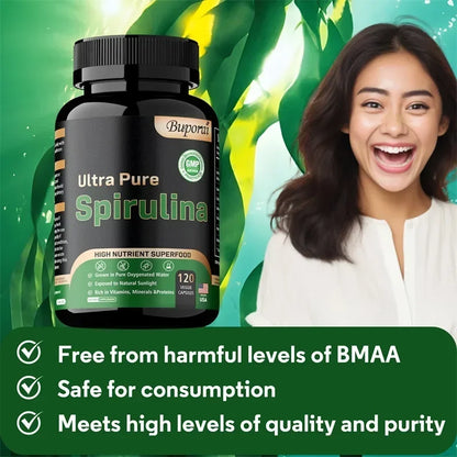 Garmtar Organic Spirulina Superfood 3000mg Capsules - Garmtar Pure Supplements