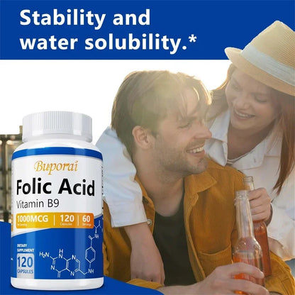 Folic Acid Capsules – Cardiovascular Care, Nerve Function & Complete Prenatal Health Support