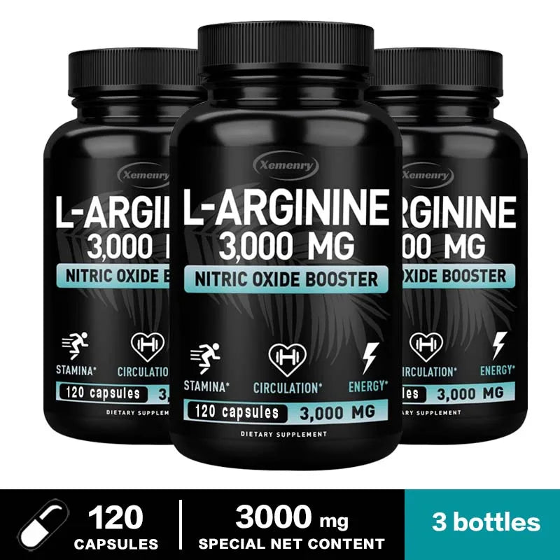 L-Arginine 3000mg Nitric Oxide Booster – Peak Athletic Performance, Endurance & Muscle Growth